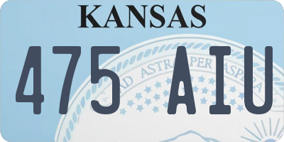 KS license plate 475AIU
