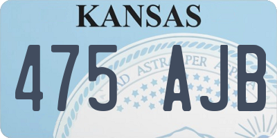 KS license plate 475AJB