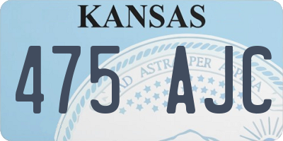 KS license plate 475AJC