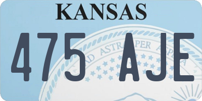 KS license plate 475AJE