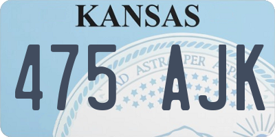 KS license plate 475AJK