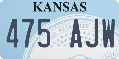 KS license plate 475AJW