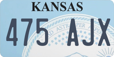 KS license plate 475AJX