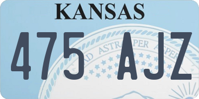 KS license plate 475AJZ