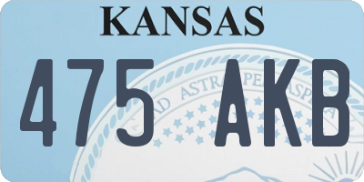 KS license plate 475AKB