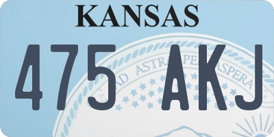 KS license plate 475AKJ