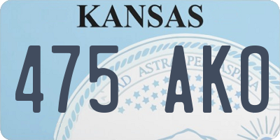KS license plate 475AKO