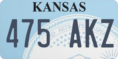 KS license plate 475AKZ