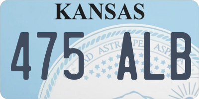KS license plate 475ALB