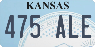 KS license plate 475ALE