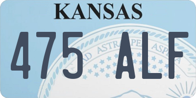 KS license plate 475ALF