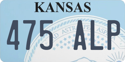 KS license plate 475ALP