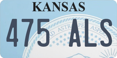 KS license plate 475ALS