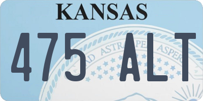 KS license plate 475ALT