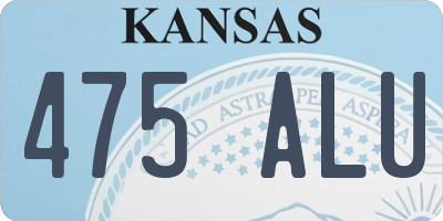 KS license plate 475ALU