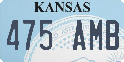 KS license plate 475AMB