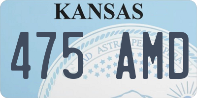 KS license plate 475AMD