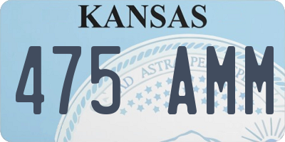 KS license plate 475AMM