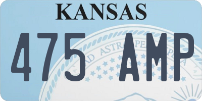KS license plate 475AMP
