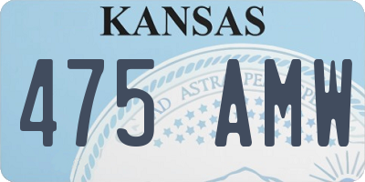 KS license plate 475AMW