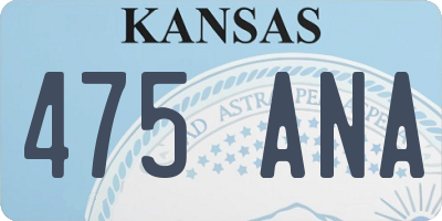 KS license plate 475ANA