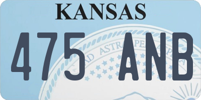 KS license plate 475ANB