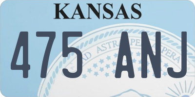 KS license plate 475ANJ