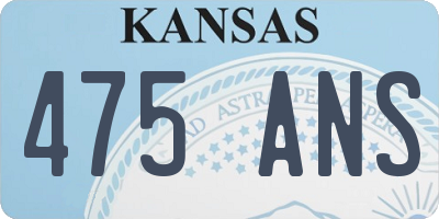 KS license plate 475ANS