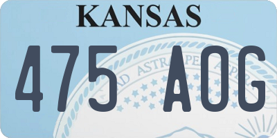 KS license plate 475AOG