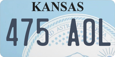 KS license plate 475AOL