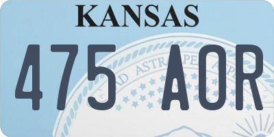 KS license plate 475AOR