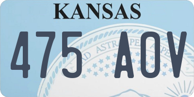 KS license plate 475AOV