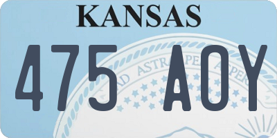 KS license plate 475AOY