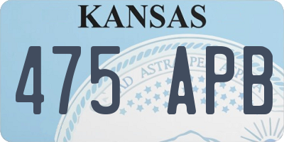 KS license plate 475APB