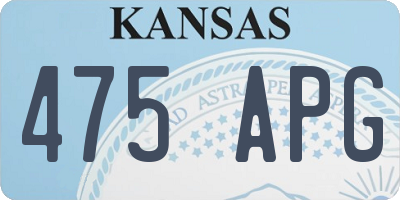 KS license plate 475APG