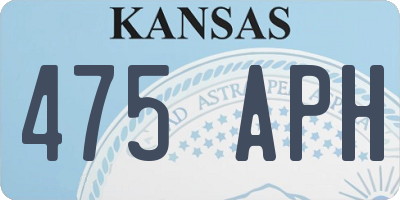 KS license plate 475APH