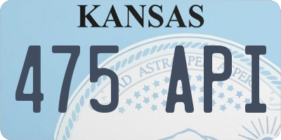 KS license plate 475API