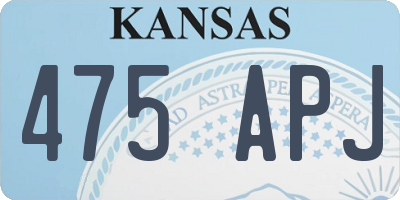 KS license plate 475APJ