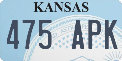 KS license plate 475APK