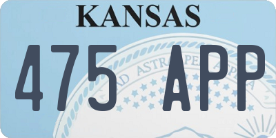 KS license plate 475APP