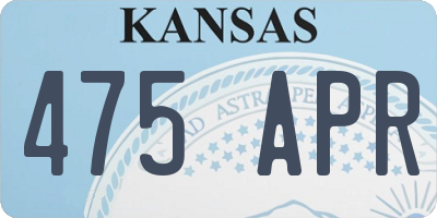 KS license plate 475APR