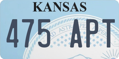 KS license plate 475APT