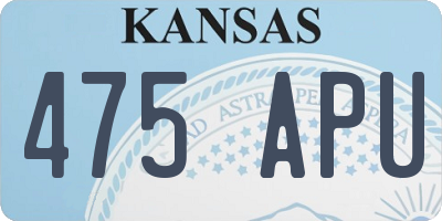 KS license plate 475APU