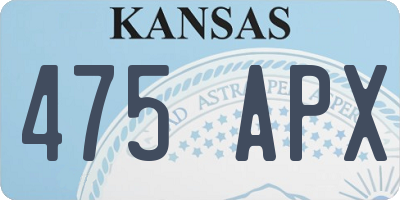 KS license plate 475APX