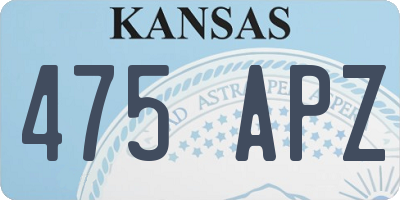 KS license plate 475APZ