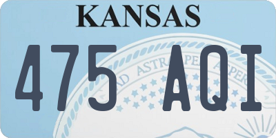KS license plate 475AQI
