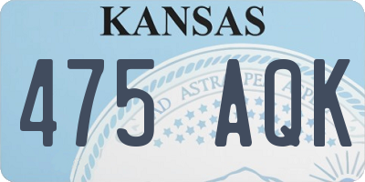 KS license plate 475AQK
