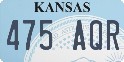 KS license plate 475AQR