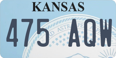 KS license plate 475AQW