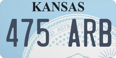 KS license plate 475ARB